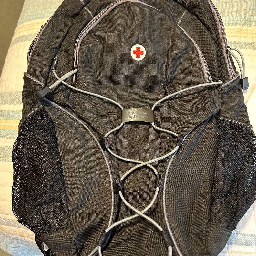 Gemline Black American Red Cross Backpack